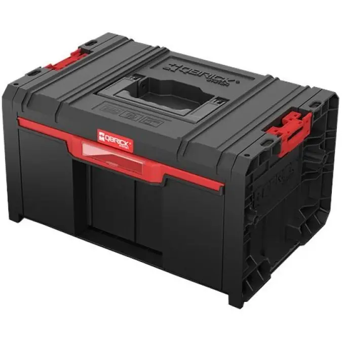 Walizka szafka na narzędzia i akcesoria z 2x przegrodami szufladami 450x310x244 12Ll czarna QBRICK SYSTEM PRO Drawer 1 Toolbox 2 Nowy