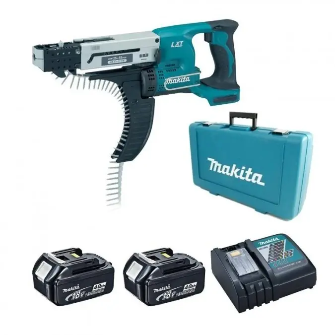 Wkrętarka akumulatorowa z magazynkiem 18v li‑ion 2*3.0ah Premium