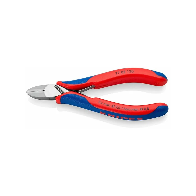 Szybka wysyłka KNIPEX 77 02 130 Szczypce tnące boczne dla elektroników z wielokomponentowymi nasadkami 130 mm