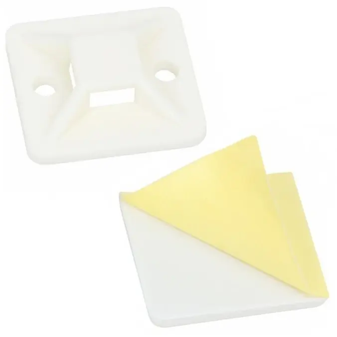 Zniżka Podstawki montażowe samoprzylepne MOPS 30x30mm białe 100szt. do opasek zaciskowych DANTOM