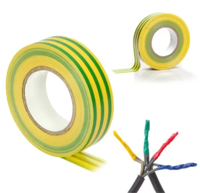 Oferta limitowana Taśma Izolacyjna Elektroinstalacyjna Mocna Izolacja Żółto‑Zielona 19 mm 20m