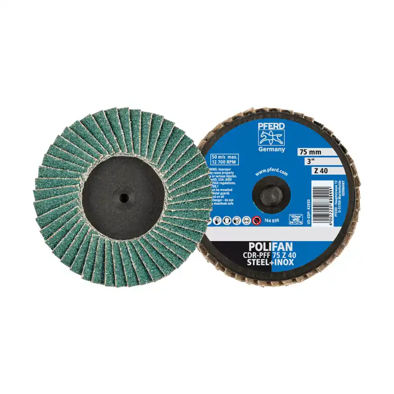 PFERD TOOLS COMBIDISC Zirkon Mini-POLIFAN CDR dia. 75 mm Z40 for hardened steel Nie przegap
