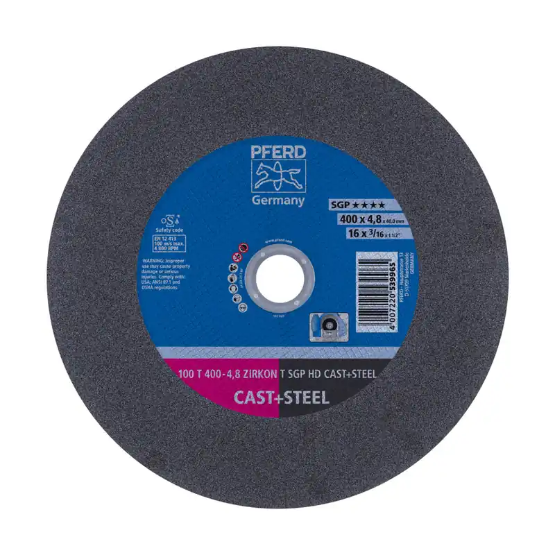 PFERD TOOLS Stationary cut-off wheel T 400x4.8x40 mm ″very hard″ HD CAST+STEEL for cast material/steel 100 m/s Ostatnie sztuki