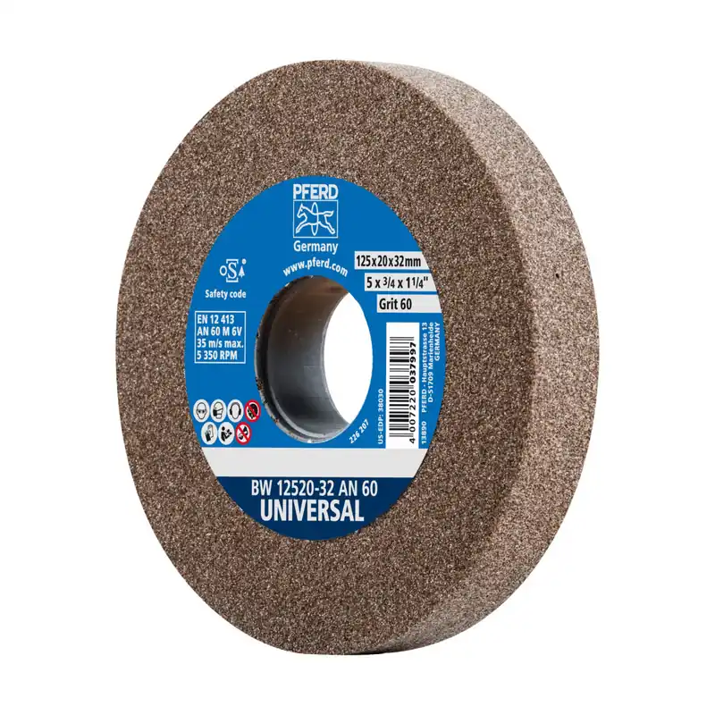 PFERD TOOLS Bench grinding wheel dia. 125x20 mm centre hole dia. 32 mm A60 for general grinding work Łatwy zwrot