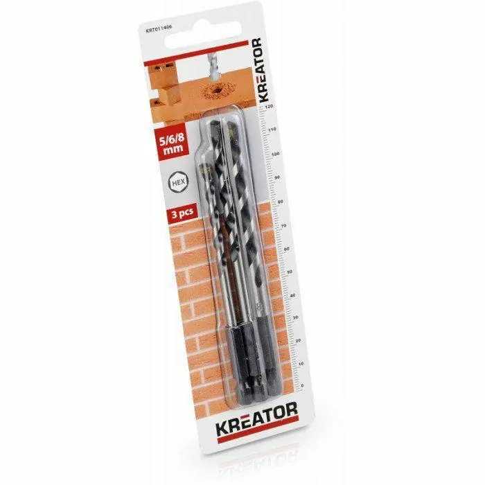 Oferta limitowana Wiertła do betonu HEX 5-6-8mm Kreator KRT011406 3szt/op